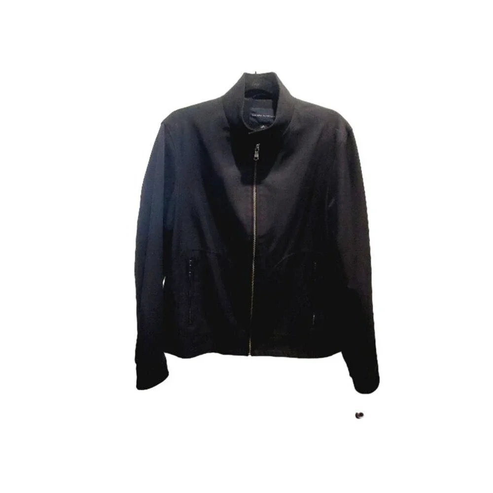 Banana Republic Black Bomber Jacket Small Lightweight‎ Outwear Minimalist Layer